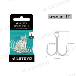 LETOYO high Carbon Stell triple Hooks black nickles or matte tin Hard Lure Fishing Hook for pike bass sea fishing accessories