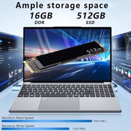 Xiaman Business Laptops 15.6" Intel Notebook PC Ultra Slim Laptop Intel Core i3-6100U 16GB RAM 1TB SSD Office Study Computer Windows 11