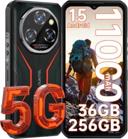 OUKITEL WP55 5G Rugged Smartphone - 36GB+256GB/2TB Android 15 Rugged Phone, 11000mAh Battery,6.6" FHD+ 120hz Phone,108MP Main Camera,Mobile Phones,IP68 IP69K MIL-STD-810H Waterproof Shockproof Dustproof,Outdoor Construction Work Smartphone OTG
