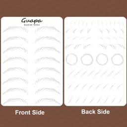 Microblading Practice Skin Pattern Sheet Pre-Printed Brow Mapping Guide Flexible Silicone Pad for Precise Hair Strokes & Shading