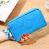 Women's Fabric Clutch Long Wallet 3-Layer Zipper Large Capacity For Phone Key Card Holder