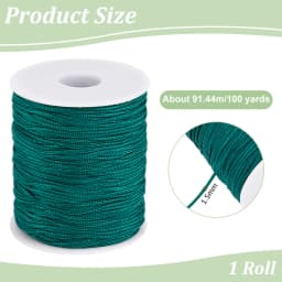 1.5mm 100 Yards Black Nylon Cord Wind Chime Cord Replacement Braided Lift Shade Blind String for Windows Roman Rollers Repair