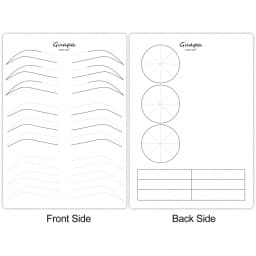 Microblading Practice Skin Pattern Sheet Pre-Printed Brow Mapping Guide Flexible Silicone Pad for Precise Hair Strokes & Shading
