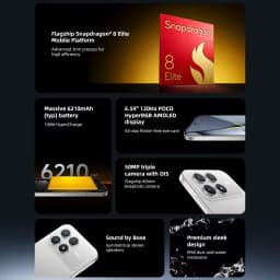 POCO F8 Pro 5G EU Version Smartphone Snapdragon 8 Elite Octa core 6.59"120Hz HyperRGB AMOLED Display 6210mAh NFC 5G