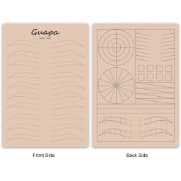 Microblading Practice Skin Pattern Sheet Pre-Printed Brow Mapping Guide Flexible Silicone Pad for Precise Hair Strokes & Shading