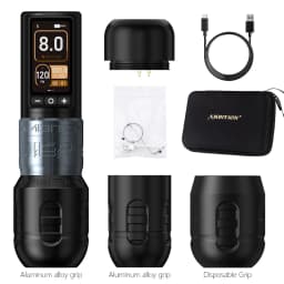 Ambition Soldier 270 Wireless Tattoo Machine 4.0mm+4.5mm Stroke Brushless Motor Pen Professional 2400mAh Battery Grip 34+42mm