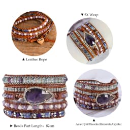 Unique Mix Strands Leather Bracelet Multicolor Natural Stone Woven Wrap Bracelets Bohemian Bracelet Drops Hipping