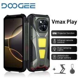 DOOGEE V Max Play Projector Rugged Phone 16GB+512GB 20500mAh 200MP Smartphon 5G 6.78" Display Dual Camping Lights Android 15 NFC