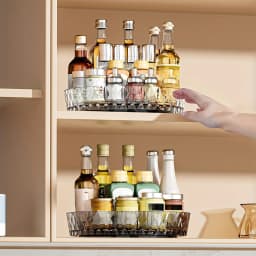 360° rotating rack,multifunctional storage turntable for kitchen countertops,spice storage rack,living room desktop storage tray