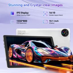 URAO KB1001 10.1 Inch A333 Five-Core Tablet PC Widevine L1 Certified Android 15 20GB(3+17GB Virtual) RAM 64GB ROM 5000mAh HD 800*1280 Screen White Black Dual Color Single Tablet 1TB TF Expand Streaming Office Learning Tablet
