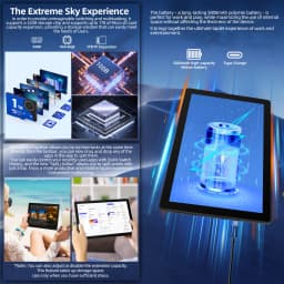URAO 10.1 Inch Octa Core Tablet PC 10(3+7)GB RAM 64GB ROM Android 14 LCD 1280*800 HD 5000mAh Lightweight Student Daily Tablet Support TF Card 1TB Expand Back To School Study Entertainment Tablet