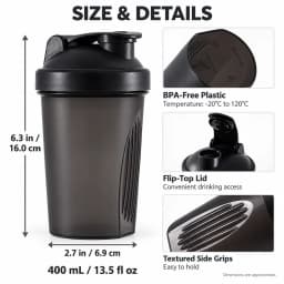 Leeseph Shaker Bottle with Shaker Balls Leak Proof Drink Shaker Bottle for Shake and Pre Work Out Best Shaker Cup (BPA Free)