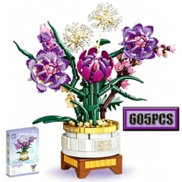 Ceremony Flowers Building Blocks Set Botanical Collection Rose Bouquet Bricks Puzzle Hobbies Girl's Gift Flower Holiday Gift