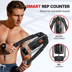 Merach Twister Arm Trainer With Counting 22-440lb Adjustable Hydraulic Cylinder Power Forearm Strengthener Arm Twister Workout Equipment Home Chest Expander Shoulder Muscle Training Fitness Equipment
