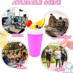 Creative Slushy Maker Cup with Straw DIY Magic Slushy Maker Squeeze Cup Fasting Cooling Make Cup For Milk Shake Slushies