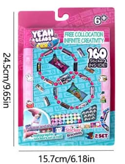 80/160 pcs hot selling toy sticker creative funny stationery stick rolls Sticker bracelet colorful