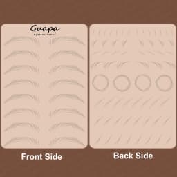 Microblading Practice Skin Pattern Sheet Pre-Printed Brow Mapping Guide Flexible Silicone Pad for Precise Hair Strokes & Shading