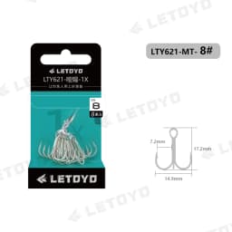 LETOYO high Carbon Stell triple Hooks black nickles or matte tin Hard Lure Fishing Hook for pike bass sea fishing accessories