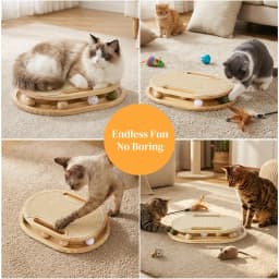 Cat Scratcher with Ball Track Toy, Sisal Scratch Pad for Indoor Use