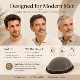 Topunique Full Swiss Lace 90% Light to Medium Light Men Toupee Capillary Prothesis Hair Replacement System Hair Piece For Men