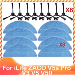 For ILife ZACO V5s Pro V3 V5 V5s V3s V50 X5 Spare Side Brush HEPA Pre Filter Mop Cloth Robot Vacuum Cleaner