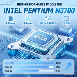 Ultra Slim 14.1 Inch Laptop | Intel N3700, 16GB RAM 512GB SSD, 1080P FHD Display, Windows 11 Pro, Portable Notebook for Office & Study