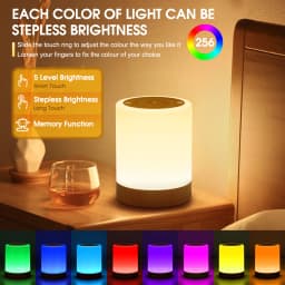 Lureshine 2-Pack RGB Night Light Lamp with Touch Control and Color Changing, 13‑inch Portable Dimmable USB‑Rechargeable Table Lamp with 1800mAh Battery for Bedroom Decorative Lighting