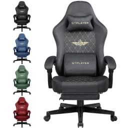 GTPLAYER Fabric Gaming Chair, Ergonomic Computer Chair with Footrest and Lumbar Support Height Adjustable Home Office Chair with