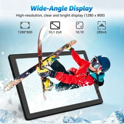 10.1 Inch Tablet Android 15 OS GMS Certified Tablets 2.0 GHz 20GB RAM 64GB ROM 1TB Expand WiFi 6 Bluetooth 5.4 Dual Camera
