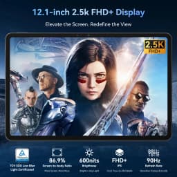 Blackview MEGA 3 Tablet PC With Wireless Keyboard/Mouse,12.1 inch 2.5K FHD+ Display, Android 15 Pad, MTK G100 Octa Core, 36GB 256GB ROM, 8800mAh