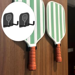 2Pcs Pickleball Paddle Rack Holds Badminton for Garage Workouts Tennis Court Fence Hooks Clip Fence and Wall Pickleball Paddle
