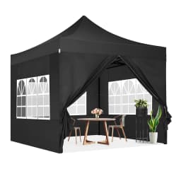 3x3m Folding Gazebo Waterproof stable Outdoor Pavilion,3 Height Adjustable,Party Tent with 4 Sidewalls For Garden,Camping,Market