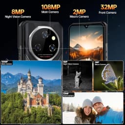 OUKITEL WP55 Pro 5G Rugged Smartphone Unlocked Android 15-48GB+512GB/2TB Rugged Cellphones, 6.6''FHD+Display 108MP Rear Camera