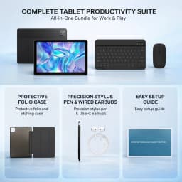 BUFO K6L 10.95 Inch Android 16 Tablet Bundle 30GB(3+27) RAM 128GB ROM A333 5-Core Processor 1280*800 IPS Screen 7800mAh Battery 5MP+8MP Camera Expandable 1TB TF With Keyboard Case Stylus Mouse Earphone Full Productivity Suite Tablet PC