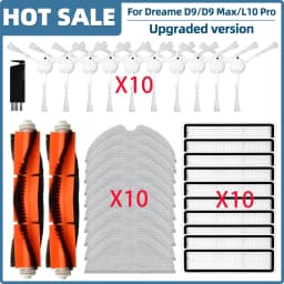 Fit For Dreame D9 / D9 Max / L10 Pro / Trouver LDS Finder RLS3 Parts Roller Side Brush Hepa Filter Mop Cloth Dusbin Water Tank