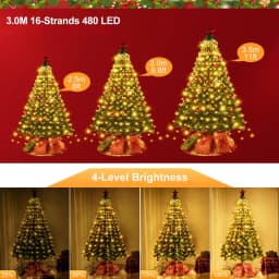 3M LED Cluster Firecracker String Lights 8 Modes Fairy Lights For Christmas Tree Wedding Garden Party Holiday Decoration Lamp