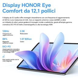 12.1-inch HONOR Pad 10, 120 Hz, HONOR Eye Comfort 2.5K display, 8 GB/256 GB, Wi-Fi, 10,100 mAh drums, 4 nm Snapdragon 7 Gen 3 processor, AI efficiency, 6 speakers, Android 15, gray