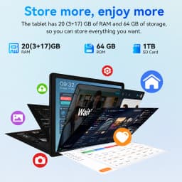 10.1 Inch Android 15 Tablet PC 24GB RAM 64GB ROM Octa Core Tablet with Widevine L1 WiFi Tablet for Students Back to School UK Stock