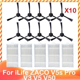 For ILife ZACO V5s Pro V3 V5 V5s V3s V50 X5 Spare Side Brush HEPA Pre Filter Mop Cloth Robot Vacuum Cleaner
