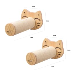 Wall Mounted Cat Climbing Shelf Wooden Hammock Bed Steps Perch Scratching Post Indoor Cat Furniture For Kitten Playing Sleeping