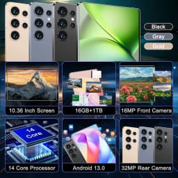 All-Round 10.36 Inch Android 13 Tablet, 14 Core Processor, 16Gb Ram 1Tb Rom, 20000Mah Battery, 5g Dual Sim Wifi, 16Mp+32Mp Cameras for Gaming, Video Streaming, and Daily Office Work