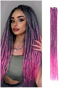 24 Inch Synthetic Dreadlock Hair Extensions 5 Strands/Lot Hippie Dreads Colorful DreadLoc Reggae Style Crochet Braids