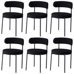 EGOONM 2/4/6Pcs Nordic Style Dining Chairs Upholstered Kitchen Chairs with Teddy Velvet Chair Home Dining Room Kitchen Chairs