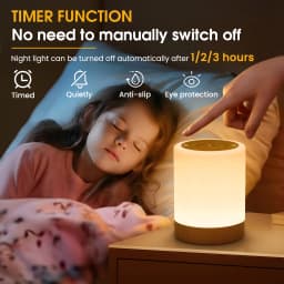 Lureshine 2-Pack RGB Night Light Lamp with Touch Control and Color Changing, 13‑inch Portable Dimmable USB‑Rechargeable Table Lamp with 1800mAh Battery for Bedroom Decorative Lighting