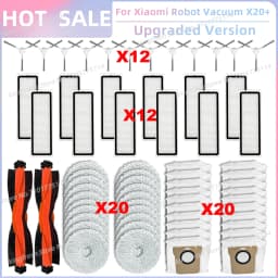 Fit For Xiaomi Robot Vacuum X20+, X10+ / X20 Plus, X10 Plus Parts Roller Side Brush Hepa Filter Mop Cloth Dust Bag Accessories