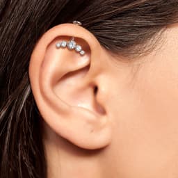 Right Grand ASTM F136 Titanium Stud Cluster CZ Earring Internally Threaded Helix Rook Daith Conch Tragus Cartilage Ear Piercing