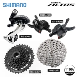 Shimano Acera Altus M360 24S Groupset 3x8 Speed M315 Shifter M310 Derailleur HG31-8 Cassette 8S K7 HG70 HG41Chain 112 Links