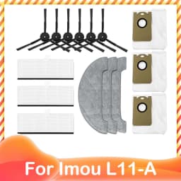 For Imou L11 A L11 Vacuum Cleaner Spare Accessories Main Side Brush Hepa Filter Dust Bag Mop Cloths Rag Replacement Parts
