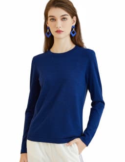 Women's T Shirt 100% Merino Wool Base Layer Top Fall Winter Fashion Crewneck Soft Merino Tee Long Sleeve Tops Knit Women Clothes