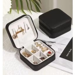 Ryp-983 Portable Jewelry Box - Mini Case with Mirror and Dividers, for Travel and Gifts